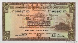 5 Dollars HONG KONG  1972 P.181e pr.NEUF