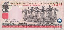 5000 Francs RUANDA  1998 P.28a FDC
