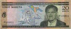 20 Makuta CONGO, DEMOCRATIQUE REPUBLIC  1970 P.010a VF