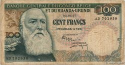 100 Francs CONGO BELGE  1956 P.33b TB