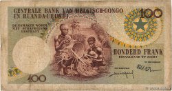 100 Francs CONGO BELGA  1956 P.33b MB