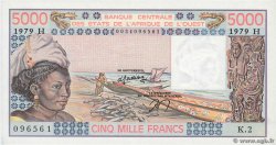 5000 Francs STATI AMERICANI AFRICANI  1979 P.608Hb q.FDC