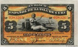 5 Pesos CUBA  1896 P.048b SPL