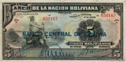 5 Bolivianos BOLIVIA  1929 P.113 MBC