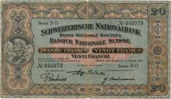 20 Francs SUISSE  1927 P.33d pr.TB