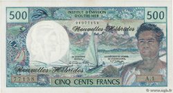500 Francs NUEVAS HÉBRIDAS  1970 P.19a FDC