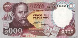 5000 Pesos Oro COLOMBIA  1986 P.434a q.FDC