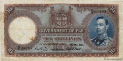 10 Shillings FIDJI  1951 P.038k TB+