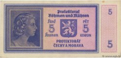 5 Korun BOHEMIA & MORAVIA  1940 P.04a XF