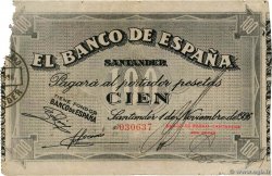 100 Pesetas SPANIEN Santander 1936 PS.585a S