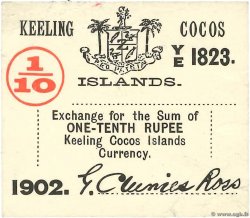 1/10 Rupee ÎLES KEELING COCOS  1902 PS.123 TTB