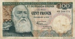 100 Francs CONGO BELGE  1957 P.33b