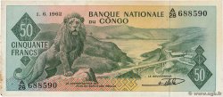 50 Francs CONGO, DEMOCRATIQUE REPUBLIC  1962 P.005a VF