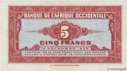 5 Francs FRENCH WEST AFRICA  1942 P.28a SC+