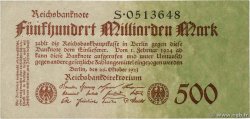 500 Milliard Mark GERMANY  1923 P.127a VF