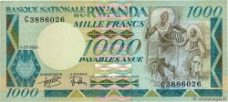 1000 Francs RUANDA  1981 P.17a EBC