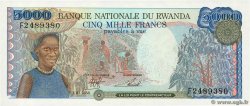 5000 Francs RUANDA  1988 P.22a FDC
