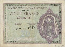 20 Francs TUNISIA  1945 P.18 MB