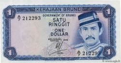 1 Ringgit - 1 Dollar BRUNEI  1972 P.06a AU