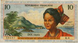 10 Francs FRENCH ANTILLES  1964 P.08b BC+