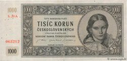 1000 Korun CECOSLOVACCHIA  1945 P.074a BB