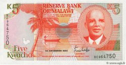 5 Kwacha MALAWI  1990 P.24a q.FDC