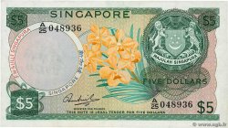 5 Dollars SINGAPORE  1972 P.02c BB