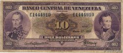 10 Bolivares VENEZUELA  1951 P.031a MB