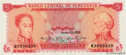 5 Bolivares VENEZUELA  1970 P.050d UNC