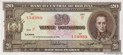 20 Bolivianos BOLIVIEN  1945 P.140a
