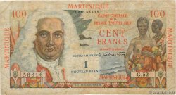 1 NF sur 100 Francs La Bourdonnais MARTINIQUE  1960 P.37