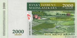 10000 Francs - 2000 Ariary MADAGASCAR  1998 P.083 UNC-
