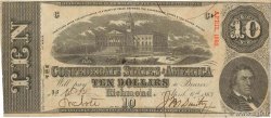 10 Dollars ÉTATS CONFÉDÉRÉS D&nbsp;AMÉRIQUE Richmond 1863 P.60