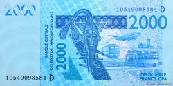 2000 Francs ÉTATS DE L&nbsp;AFRIQUE DE L&nbsp;OUEST  2003 P.416Da