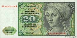 20 Deutsche Mark GERMAN FEDERAL REPUBLIC  1980 P.32d EBC+