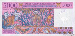 5000 Francs - 1000 Ariary MADAGASCAR  1994 P.078b UNC