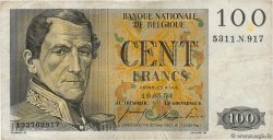 100 Francs BELGIUM  1954 P.129b VF