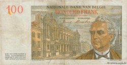 100 Francs BÉLGICA  1954 P.129b MBC