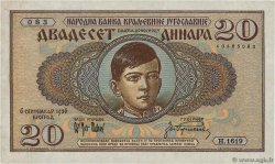 20 Dinara YOUGOSLAVIE  1936 P.030 pr.NEUF