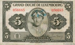 5 Francs LUXEMBOURG  1944 P.43a VF