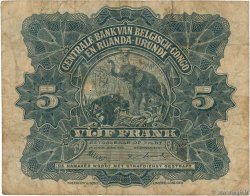 5 Francs CONGO BELGE  1953 P.21 TB