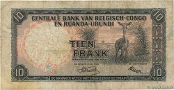 10 Francs BELGIAN CONGO  1955 P.30a F