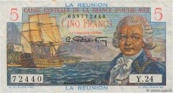 5 Francs Bougainville REUNION INSEL  1946 P.41a fST+