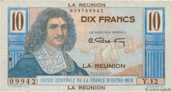10 Francs Colbert REUNION INSEL  1946 P.42a fVZ