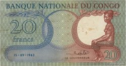 20 Francs REPúBLICA DEMOCRáTICA DEL CONGO  1962 P.004a MBC