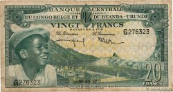 20 Francs BELGIAN CONGO  1957 P.31 F