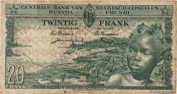 20 Francs CONGO BELGA  1957 P.31 MB
