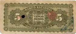 5 Pesos Annulé RÉPUBLIQUE DOMINICAINE  1898 PS.133a BC