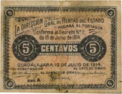 5 Centavos MEXICO Guadalajara 1914 PS.0844a