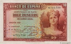 10 Pesetas ESPAGNE  1935 P.086a